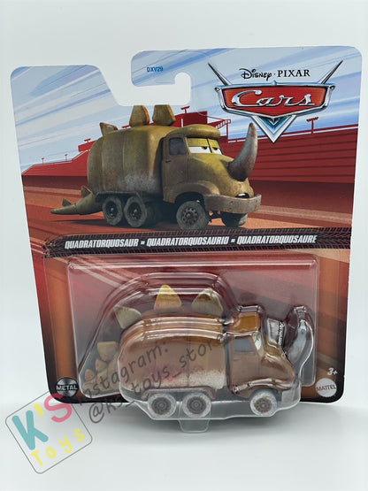 DISNEY PIXAR CARS BY MATTEL - "QUADRATORQUOSAUR" CARS ON THE ROAD - 2024 RE-RELEASED - BNIP