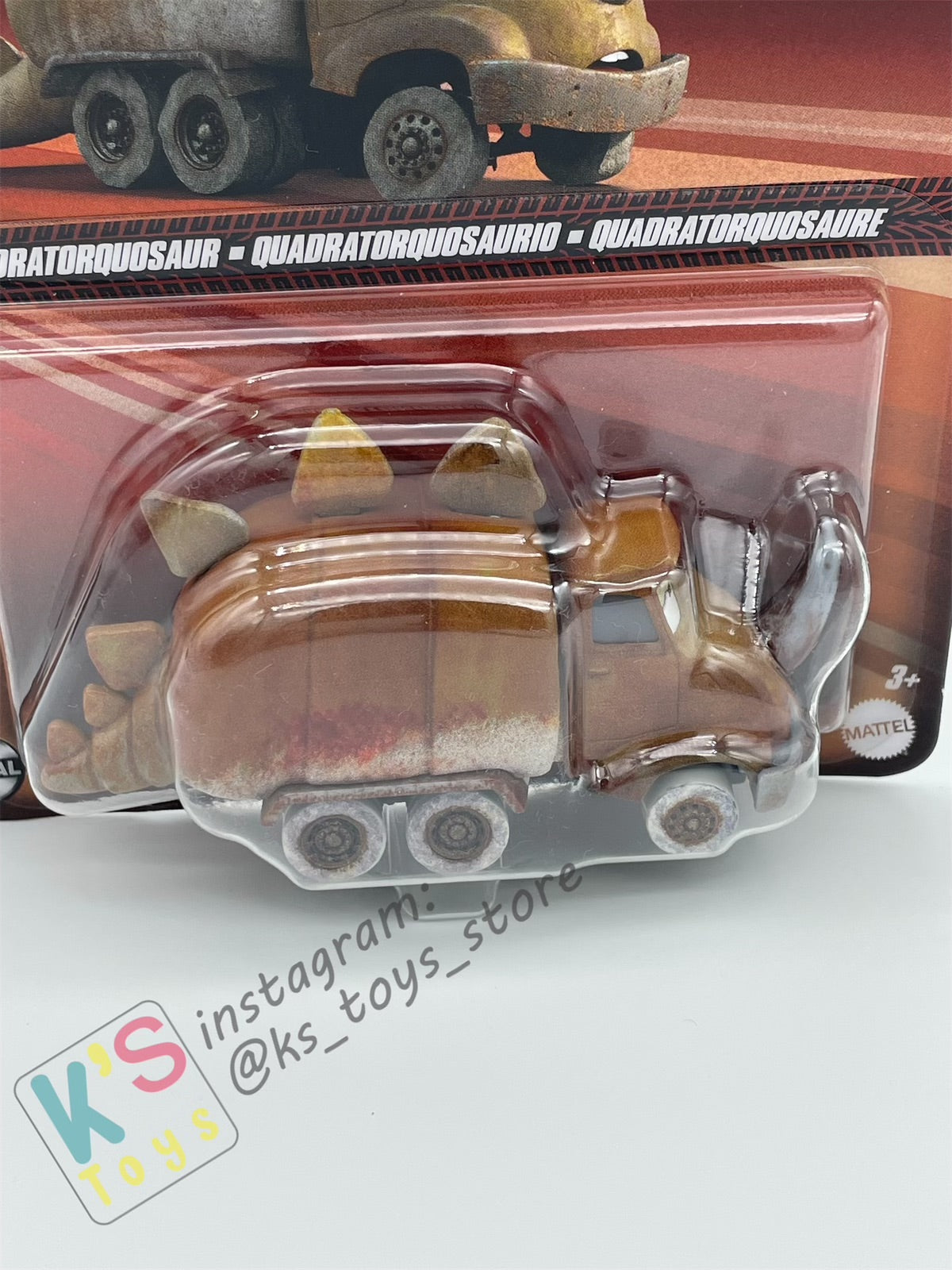 DISNEY PIXAR CARS BY MATTEL - "QUADRATORQUOSAUR" CARS ON THE ROAD - 2024 RE-RELEASED - BNIP