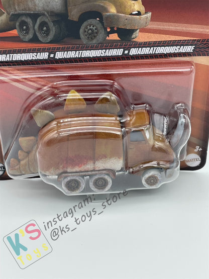 DISNEY PIXAR CARS BY MATTEL - "QUADRATORQUOSAUR" CARS ON THE ROAD - 2024 RE-RELEASED - BNIP