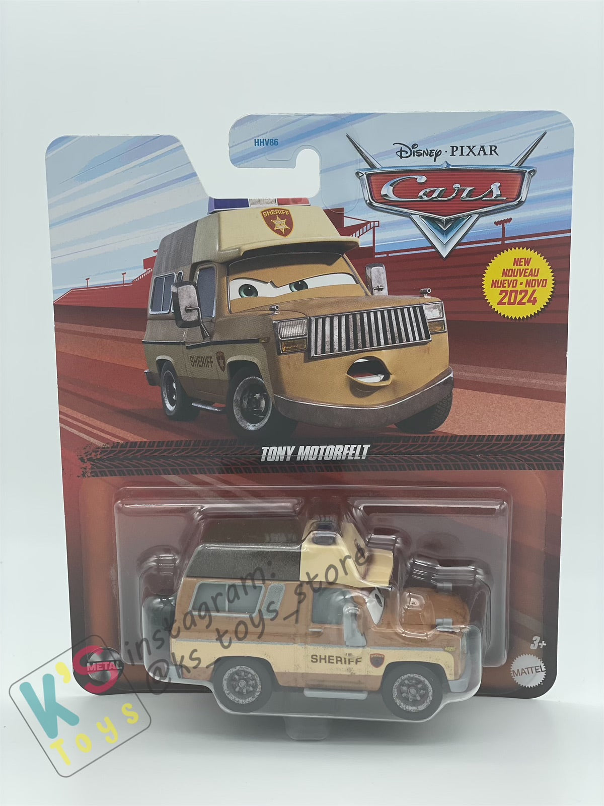 DISNEY PIXAR CARS BY MATTEL 1:55, TONY MOTORFELT, - NEW RELEASE CASE G 2024 - BNIP