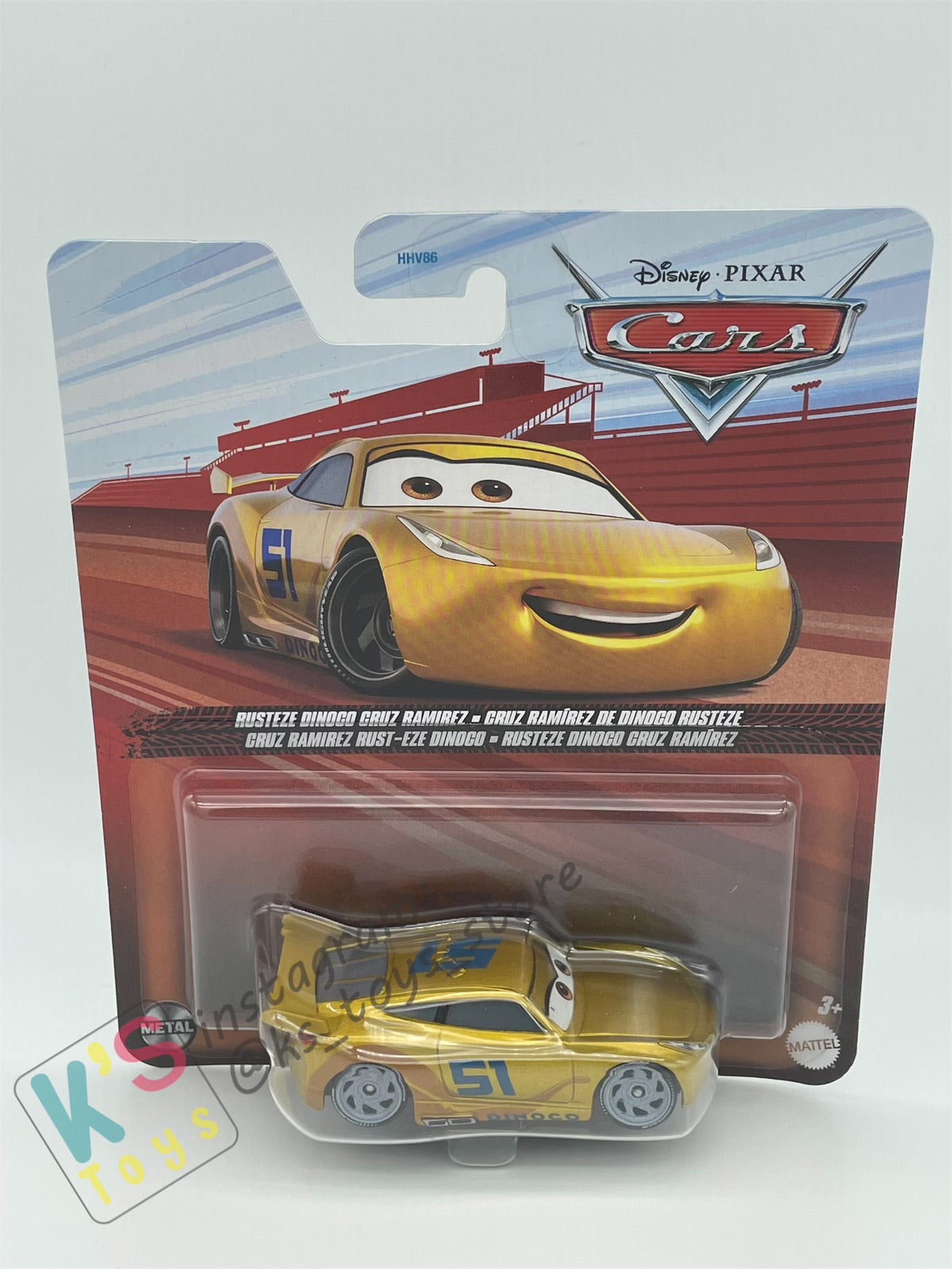 DISNEY PIXAR CARS BY MATTEL, RUSTEZE DINOCO CRUZ RAMIREZ - 2024 RE-RELEASED - BNIP