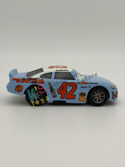 PRE-OWNED / LOOSE DISNEY PIXAR CARS 1:55 BY MATTEL - "CAL WEATHERS" THOMASVILLE RACING LEGENDS SERIES - NEAR MINT CONDITION
