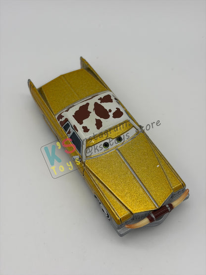 PRE-OWNED / LOOSE DISNEY PIXAR CARS BY MATTEL - "TEX DINOCO” - CARS SERIES - MISSING PART BUT IN NEAR MINT CONDITION - READ DESCRIPTION!!!!!!!!!!