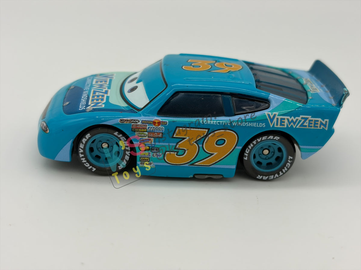 PRE-OWNED / LOOSE DISNEY PIXAR CARS - RYAN SHIELDS / VIEW ZEEN - CARS 1 - GOOD CONDITION - RED DESCRIPTION!!!