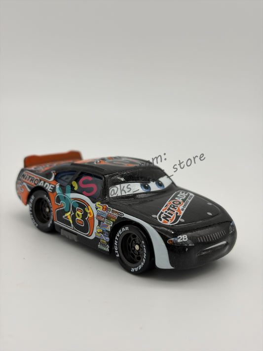 PRE-OWNED / LOOSE DISNEY PIXAR CARS - NITROADE #28 AIKEN AXLER - GOOD CONDITION - READ DESCRIPTION!!!!!!