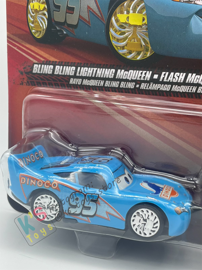 Disney Pixar Cars 1:55 by Mattel 2-Pack BLING BLING LIGHTNING MCQUEEN AND TEX DINOCO - 2025 CHINA RELEASED - BNIP