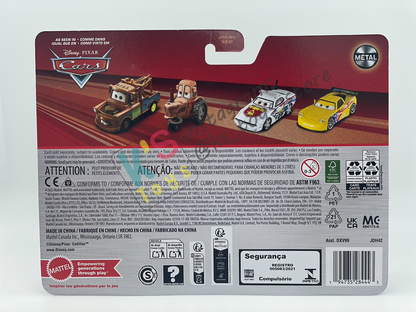 Disney Pixar Cars 1:55 by Mattel 2-Pack BLING BLING LIGHTNING MCQUEEN AND TEX DINOCO - 2025 CHINA RELEASED - BNIP