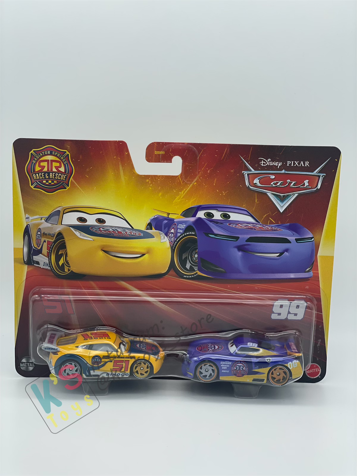 Disney Pixar Cars 1:55 by Mattel 2-Pack RACE RALLY 200 CRUZ RAMIREZ AND RACE RALLY 200 DANNY SWERVEZ - RACE AND RESCUE SERIES - 2025 CHINA RELEASED - BNIP