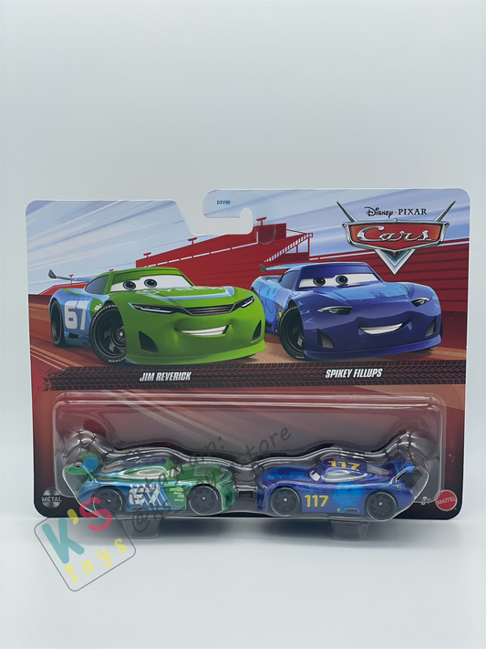 Disney Pixar Cars 1:55 by Mattel 2-Pack JIM REVERICK AND SPIKEY FILLUPS - 2025 RE-RELEASED - BNIP