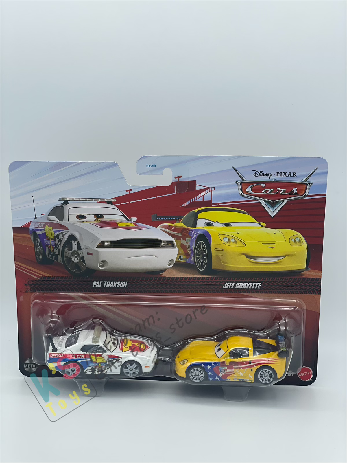 Disney Pixar Cars 1:55 by Mattel 2-Pack, PAT TRAXSON AND JEFF GORVETTE - 2025 RE-RELEASED - BNIP