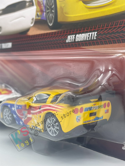 Disney Pixar Cars 1:55 by Mattel 2-Pack, PAT TRAXSON AND JEFF GORVETTE - 2025 RE-RELEASED - BNIP