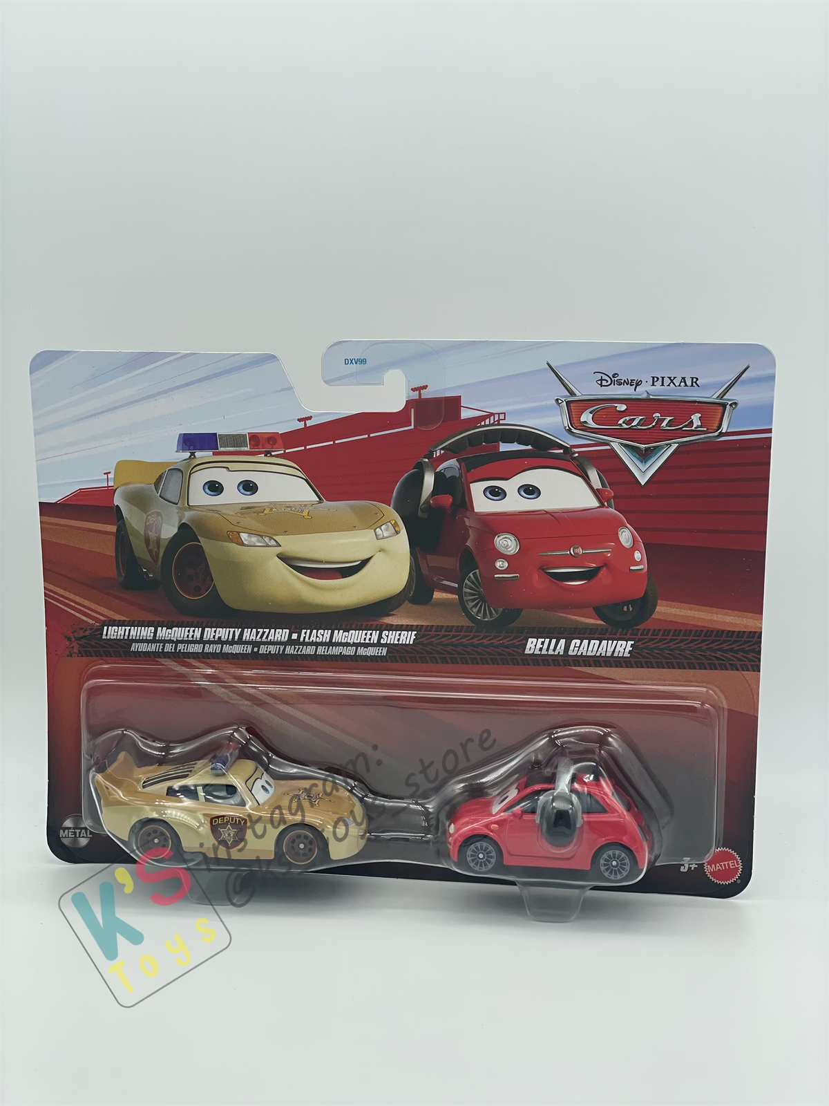 Disney Pixar Cars 1:55 2-Pack DEPUTY LIGHTNING MCQUEEN AND BELLA CADAVRE - 2025 CHINA RE-RELEASED -  BNIP