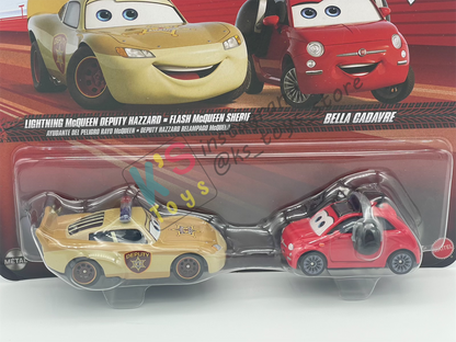 Disney Pixar Cars 1:55 2-Pack DEPUTY LIGHTNING MCQUEEN AND BELLA CADAVRE - 2025 CHINA RE-RELEASED -  BNIP