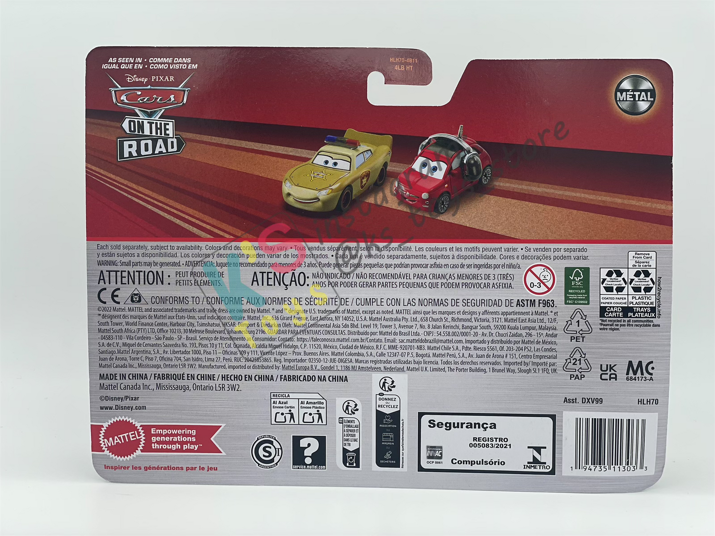 Disney Pixar Cars 1:55 2-Pack DEPUTY LIGHTNING MCQUEEN AND BELLA CADAVRE - 2025 CHINA RE-RELEASED -  BNIP