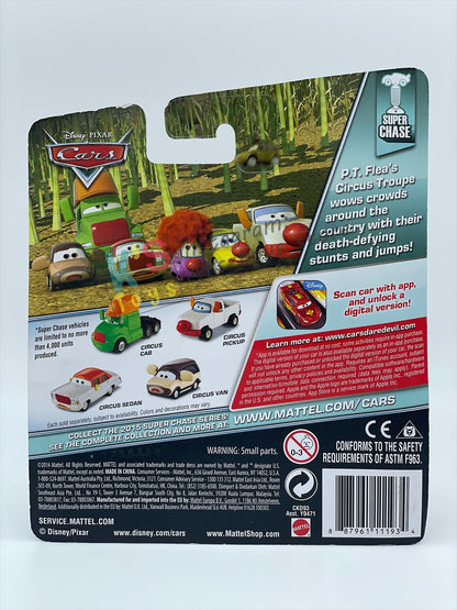 DISNEY PIXAR CARS BY MATTEL 1:55, "CIRCUS FORKLIFT & CIRCUS GT" - SUPER CHASE SERIES - BNIP