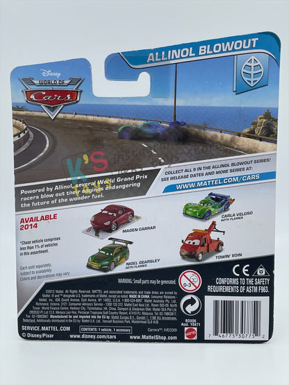DISNEY PIXAR CARS 1:55 BY MATTEL,MAGEN CARRAR - ALLINOL CHASE SERIES - BNIP