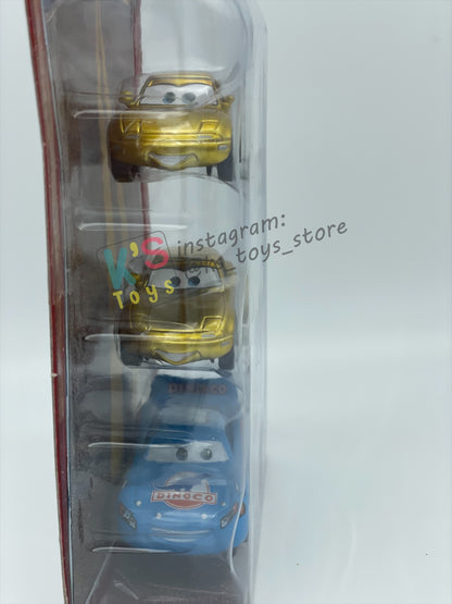 DISNEY PIXAR CARS 3 PACK DINOCO DREAM GIFT PACK "GOLD MIA, GOLD TIA, AND BLING BLING LIGHTNING MCQUEEN"  - BNIP - READ DESCRIPTION!!!!!