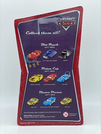 DISNEY PIXAR CARS 3 PACK DINOCO DREAM GIFT PACK "GOLD MIA, GOLD TIA, AND BLING BLING LIGHTNING MCQUEEN"  - BNIP - READ DESCRIPTION!!!!!