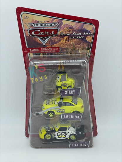 DISNEY PIXAR CARS 3 PACK TEAM LEAK LESS GIFT PACK "STACY, EARL FILTER AND LEAK LESS"  - BNIP - READ DESCRIPTION!!!