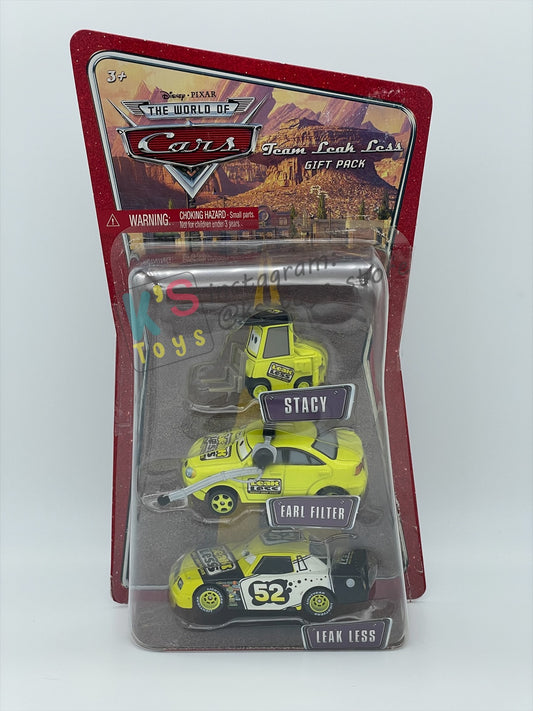 DISNEY PIXAR CARS 3 PACK TEAM LEAK LESS GIFT PACK "STACY, EARL FILTER AND LEAK LESS"  - BNIP - READ DESCRIPTION!!!