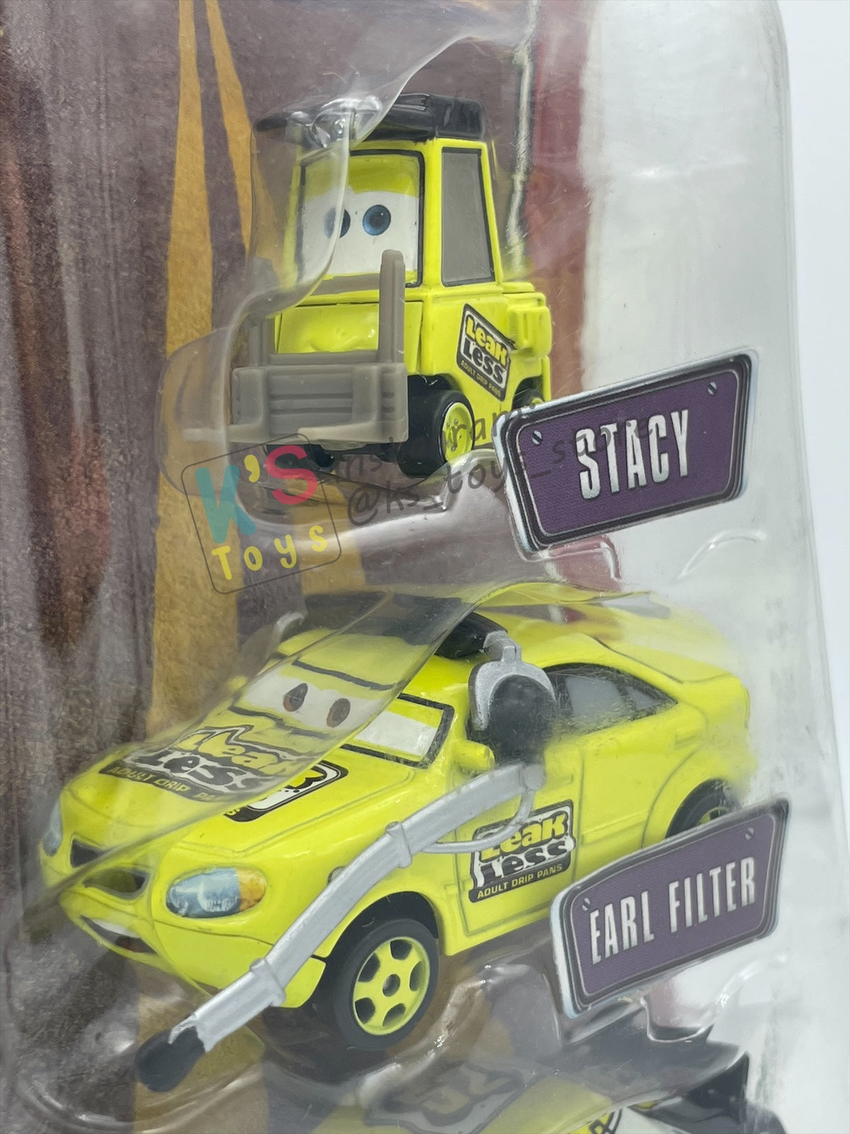 DISNEY PIXAR CARS 3 PACK TEAM LEAK LESS GIFT PACK "STACY, EARL FILTER AND LEAK LESS"  - BNIP - READ DESCRIPTION!!!