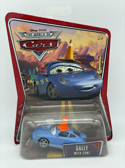 DISNEY PIXAR CARS BY MATTEL 1:55, "SALLY WITH CONE" - THE WORLDS OF CARS SERIES - BNIP