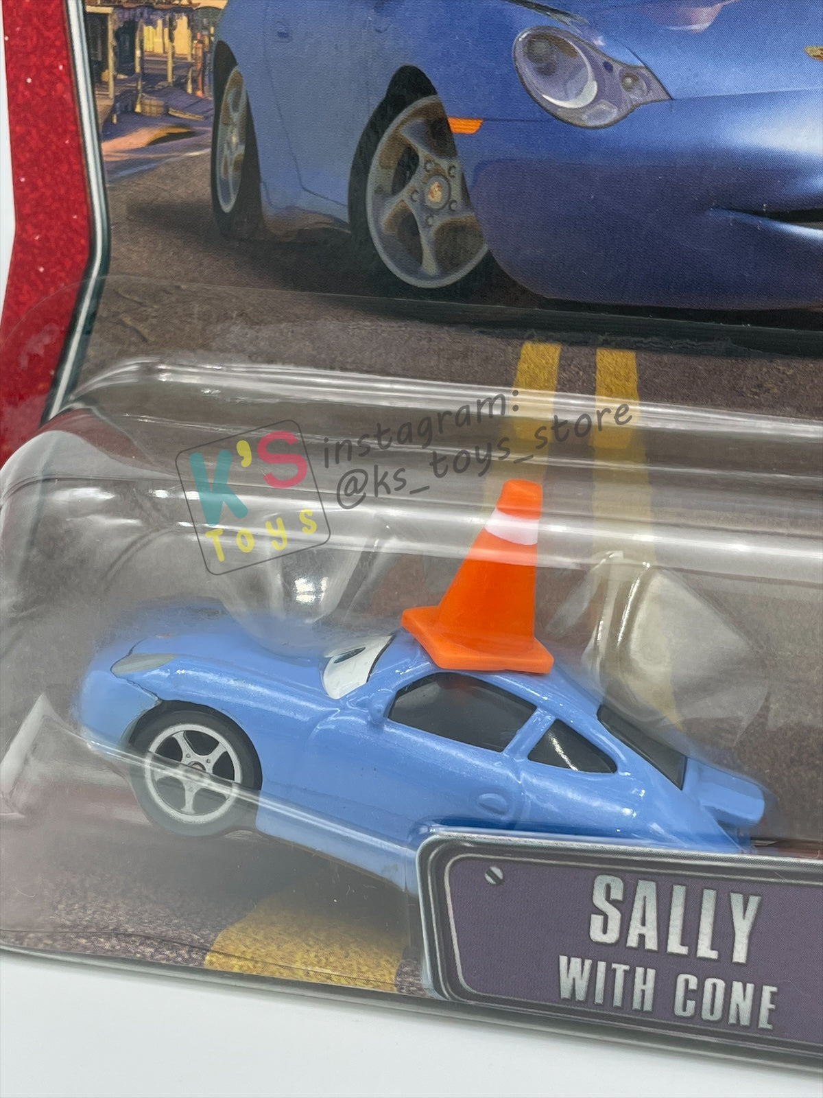 DISNEY PIXAR CARS BY MATTEL 1:55, "SALLY WITH CONE" - THE WORLDS OF CARS SERIES - BNIP