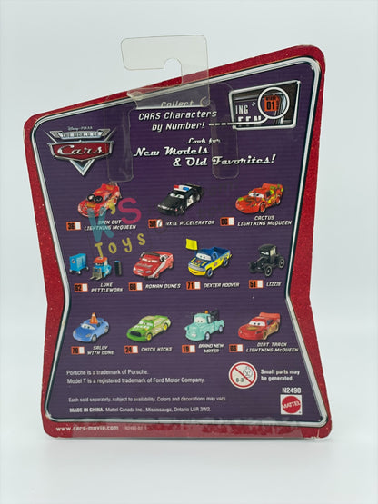 DISNEY PIXAR CARS BY MATTEL 1:55, "SALLY WITH CONE" - THE WORLDS OF CARS SERIES - BNIP