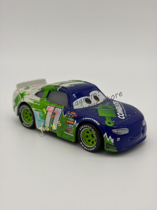 PRE-OWNED / LOOSE DISNEY PIXAR CARS 1:55 BY MATTEL - "CHIP GEARINGS" CARS 3 PISTON CUP RACERS SERIES - NEAR MINT CONDITION