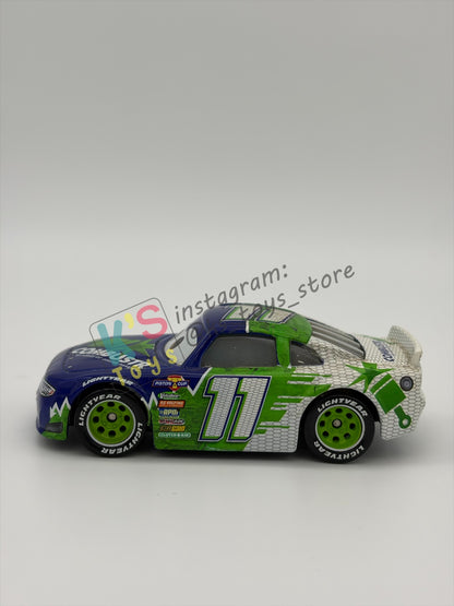 PRE-OWNED / LOOSE DISNEY PIXAR CARS 1:55 BY MATTEL - "CHIP GEARINGS" CARS 3 PISTON CUP RACERS SERIES - NEAR MINT CONDITION