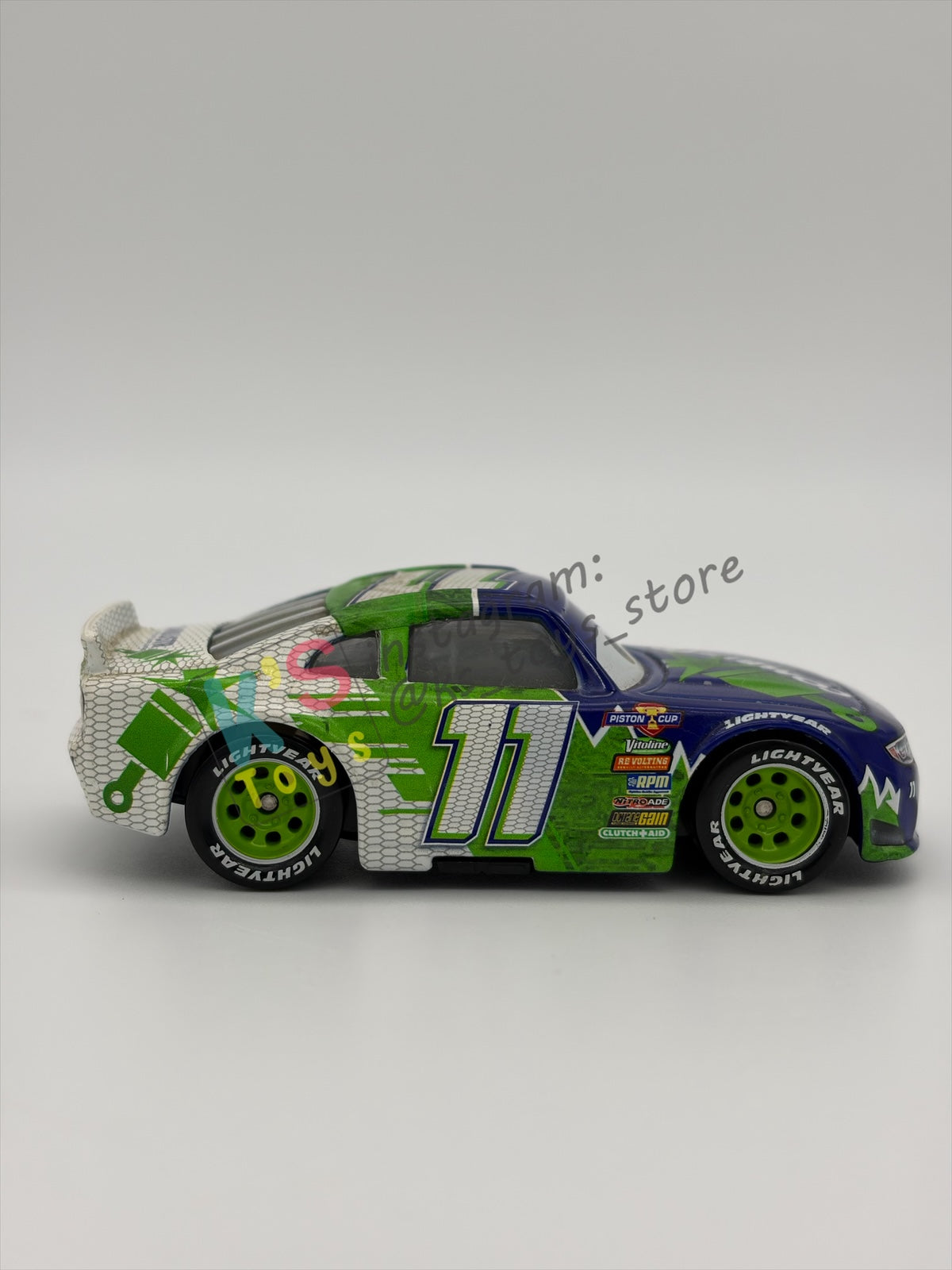 PRE-OWNED / LOOSE DISNEY PIXAR CARS 1:55 BY MATTEL - "CHIP GEARINGS" CARS 3 PISTON CUP RACERS SERIES - NEAR MINT CONDITION
