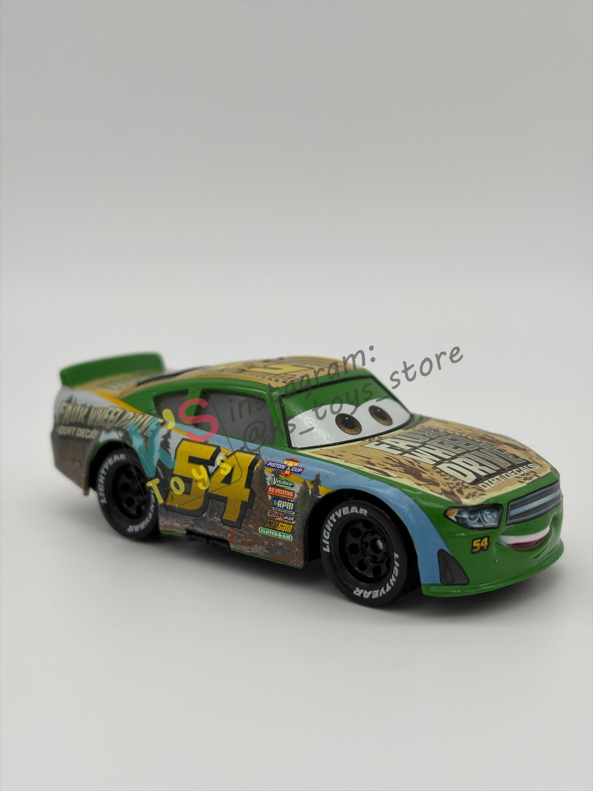 PRE-OWNED / LOOSE DISNEY PIXAR CARS - TOMMY HIGHBANKS #54 FAUX WHEEL DRIVE CARS 3 - 0177 EAA EXCELLENT CONDITION