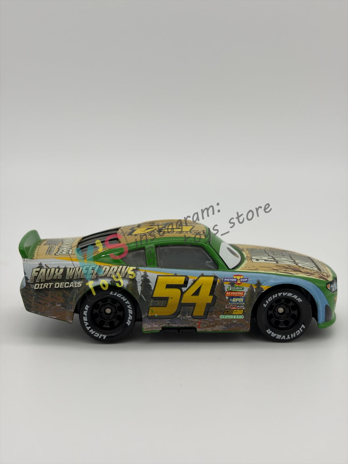 PRE-OWNED / LOOSE DISNEY PIXAR CARS - TOMMY HIGHBANKS #54 FAUX WHEEL DRIVE CARS 3 - 0177 EAA EXCELLENT CONDITION