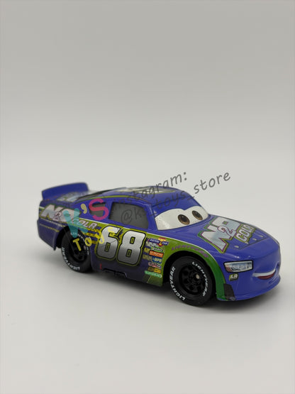 PRE-OWNED / LOOSE DISNEY PIXAR CARS 1:55 BY MATTEL - "PARKER BRAKESTON (NO 2 COLA #68)" CARS 3 PISTON CUP RACERS SERIES - NEAR MINT CONDITION