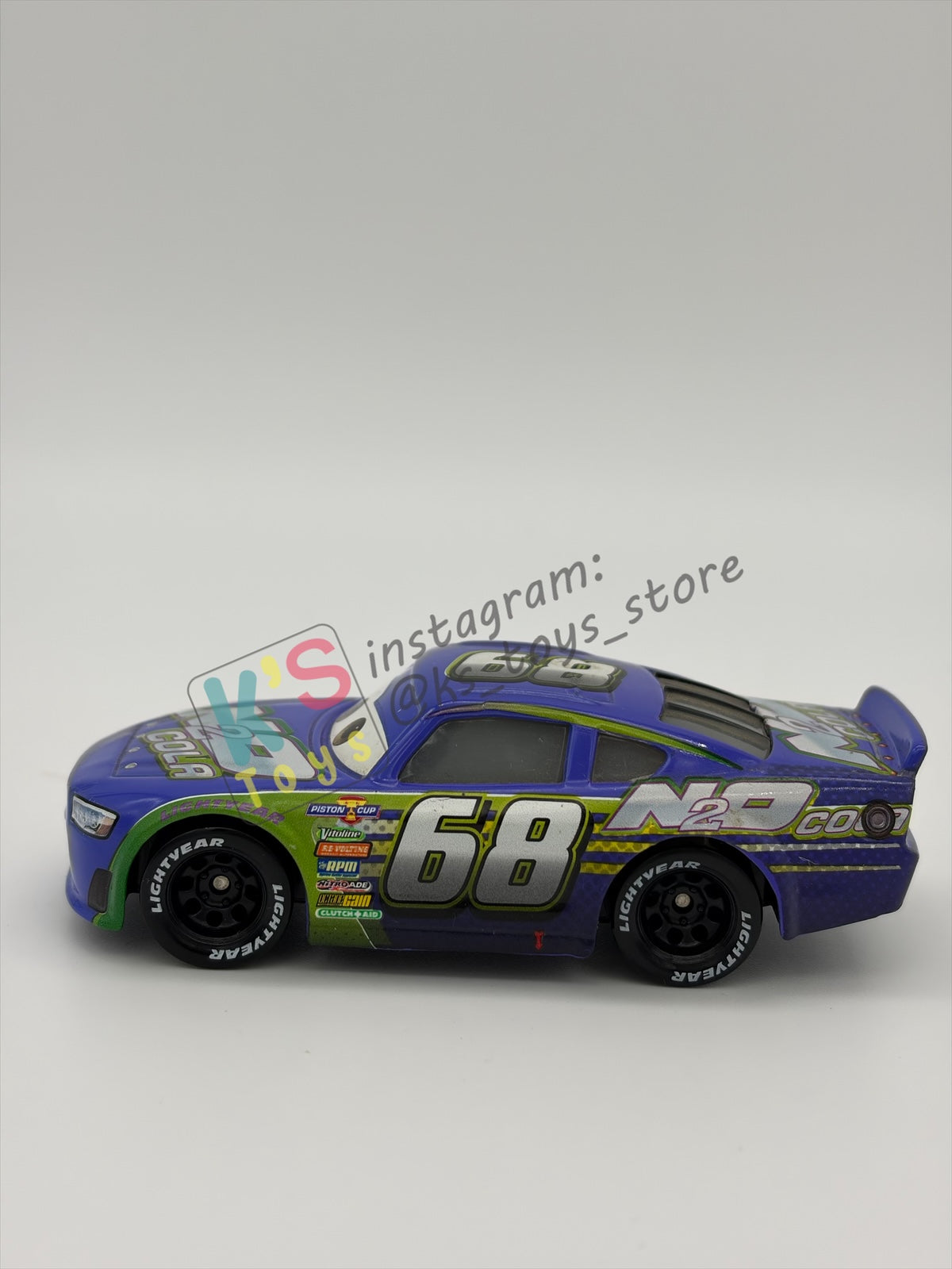 PRE-OWNED / LOOSE DISNEY PIXAR CARS 1:55 BY MATTEL - "PARKER BRAKESTON (NO 2 COLA #68)" CARS 3 PISTON CUP RACERS SERIES - NEAR MINT CONDITION