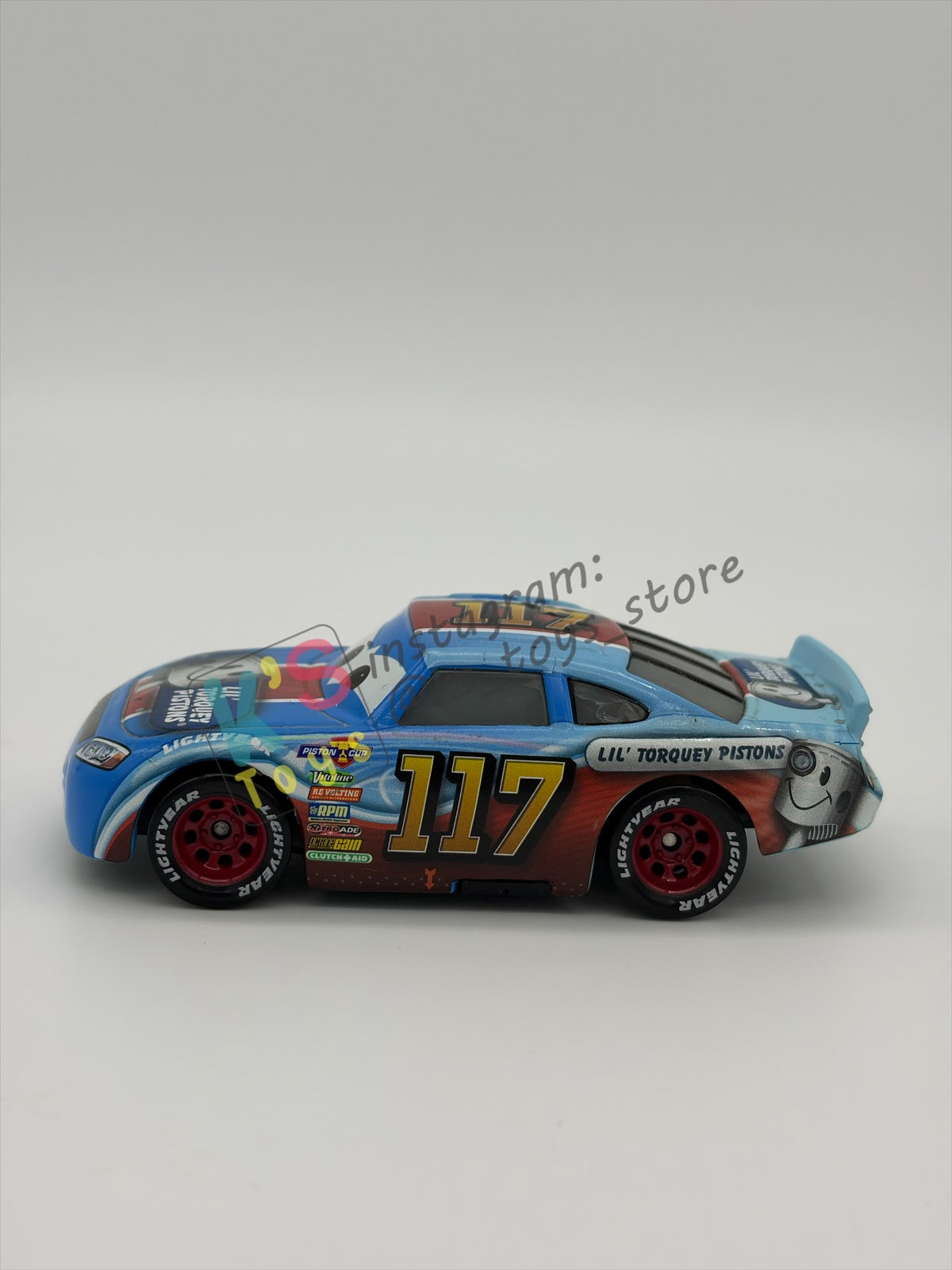 PRE-OWNED / LOOSE DISNEY PIXAR CARS - Ralph Carlow #117 Lil’s Torquey Pistons CARS 3 - NEAR MINT CONDITION