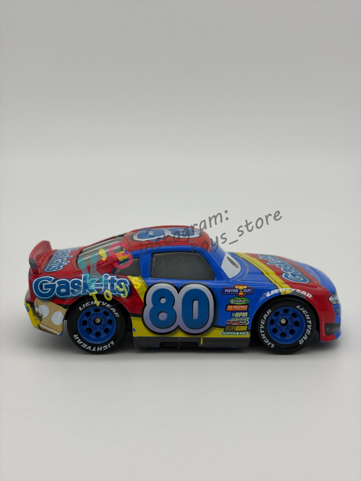 PRE-OWNED / LOOSE DISNEY PIXAR CARS 1:55 BY MATTEL - "REX REVLER" - CARS 3 PISTON CUP RACERS - GOOD CONDITION
