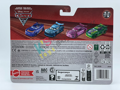Disney Pixar Cars 1:55 by Mattel 2-Pack DIRT TRACK FABULOUS HUDSON HORNET AND CLOVIS RIDER - 2025 RELEASE - BNIP
