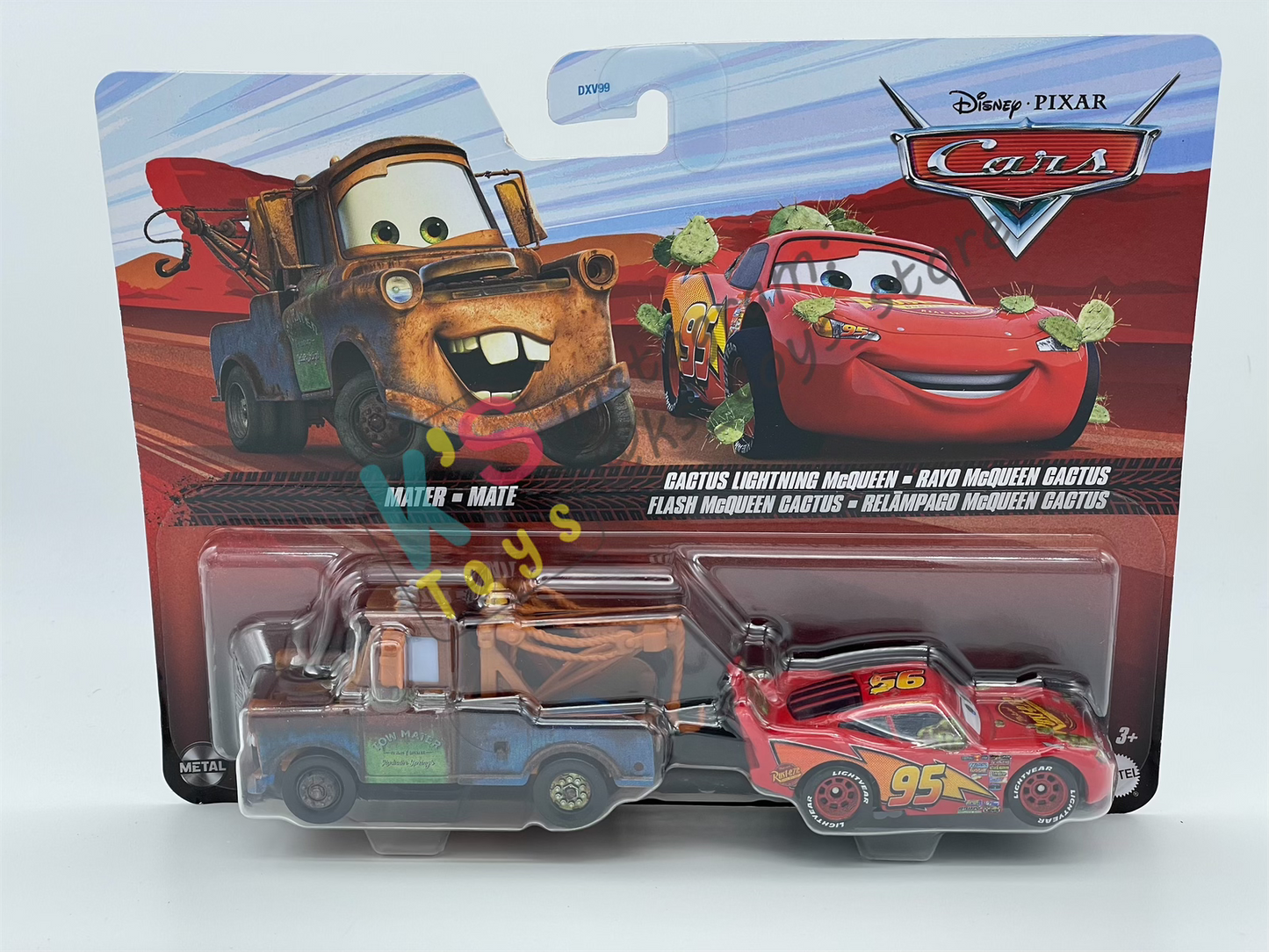 Disney Pixar Cars 1:55 by Mattel 2-Pack MATER WITH BIG HOOK AND CACTUS LIGHTNING MCQUEEN - 2025 RELEASE - BNIP