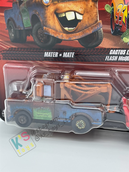 Disney Pixar Cars 1:55 by Mattel 2-Pack MATER WITH BIG HOOK AND CACTUS LIGHTNING MCQUEEN - 2025 RELEASE - BNIP
