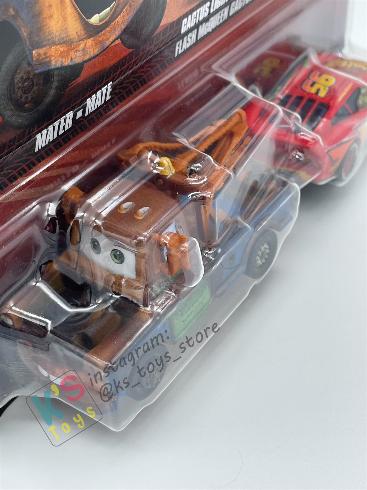 Disney Pixar Cars 1:55 by Mattel 2-Pack MATER WITH BIG HOOK AND CACTUS LIGHTNING MCQUEEN - 2025 RELEASE - BNIP