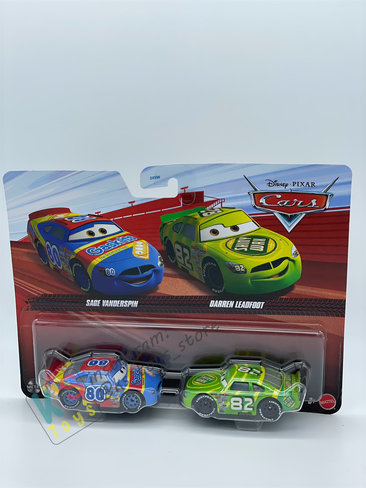 Disney Pixar Cars 1:55 by Mattel 2-Pack SAGE VANDERSPIN AND DARREN LEADFOOT - 2025 RELEASE - BNIP