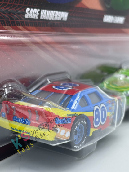 Disney Pixar Cars 1:55 by Mattel 2-Pack SAGE VANDERSPIN AND DARREN LEADFOOT - 2025 RELEASE - BNIP