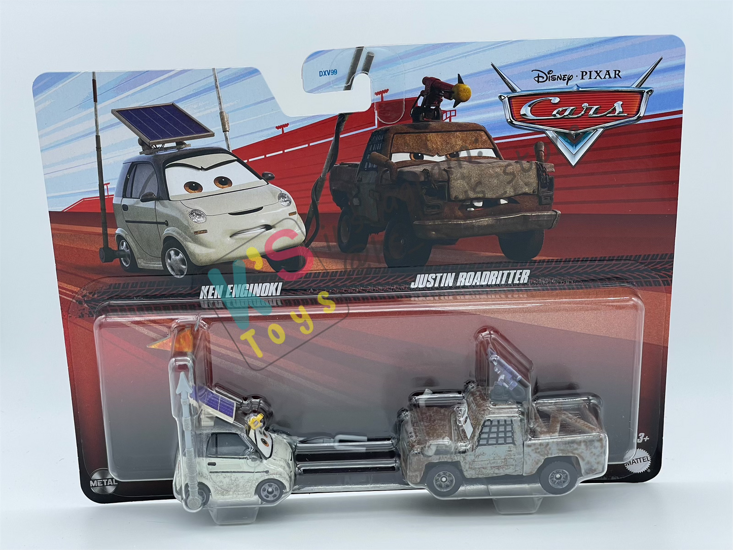 Disney Pixar Cars 1:55 2-Pack by Mattel, KEN ENGINOKI AND JUSTIN ROADRITTER (New Variant) - 2025 RELEASE - BNIP