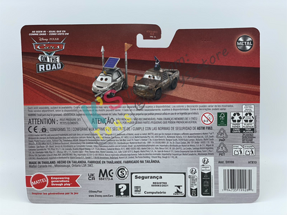Disney Pixar Cars 1:55 2-Pack by Mattel, KEN ENGINOKI AND JUSTIN ROADRITTER (New Variant) - 2025 RELEASE - BNIP