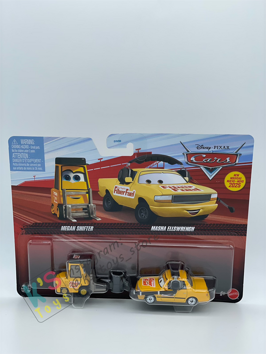 Disney Pixar Cars 1:55 by Mattel 2-Pack MEGAN SHIFTER AND MASHA ELLSWRENCH - 2025 NEW RELEASE - BNIP