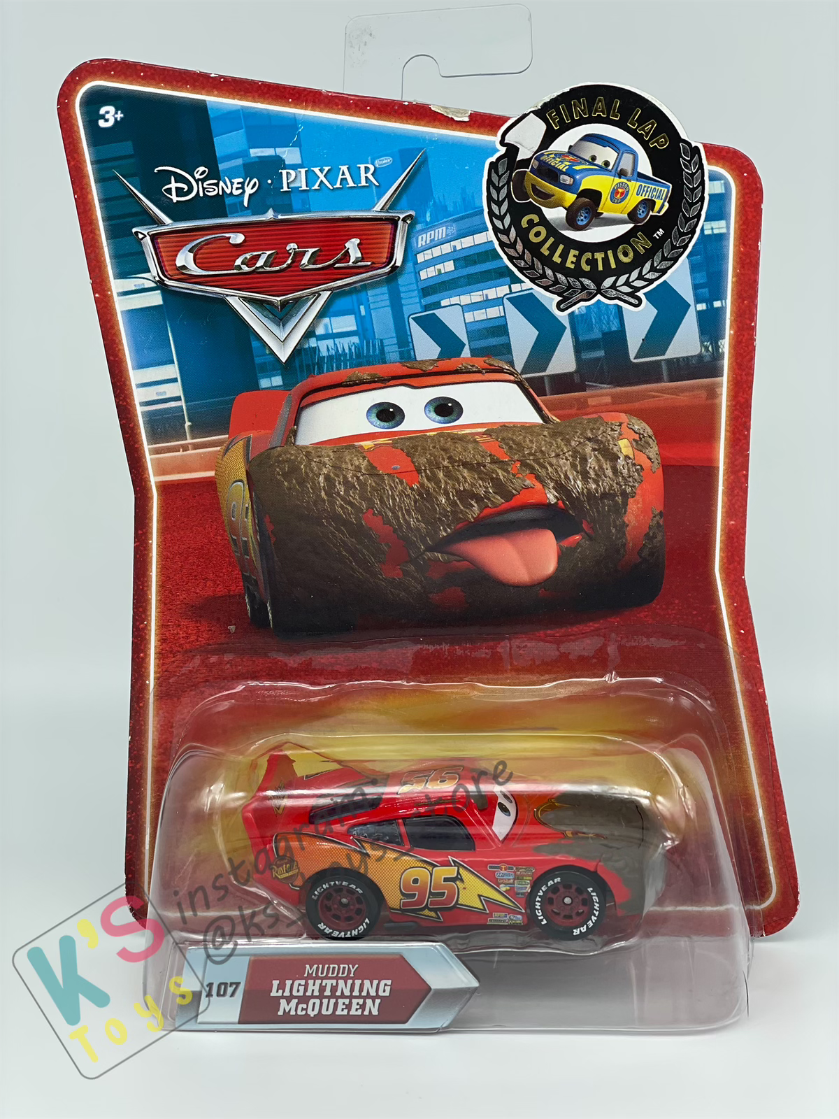 Rare Disney Pixar Cars by Mattel, Muddy Lightning McQueen - Final Lap Series - BNIP