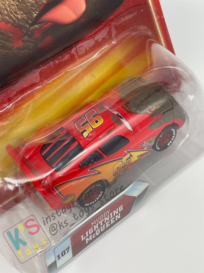 Rare Disney Pixar Cars by Mattel, Muddy Lightning McQueen - Final Lap Series - BNIP