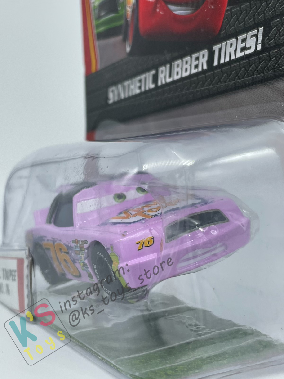 DISNEY PIXAR CARS "VINYL TOUPEE NO 76" SYNTHETIC RUBBER TIRES" - BNIP