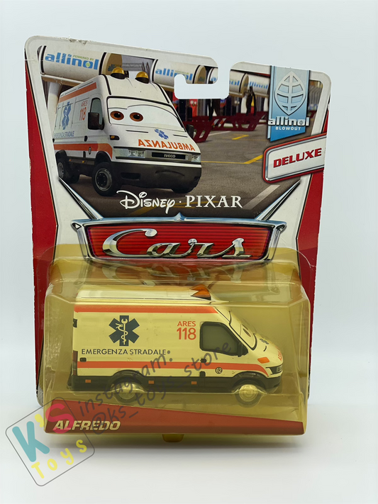 DELUXE DISNEY PIXAR CARS BY MATTEL, "ALFREDO" ALLINOL BLOWOUT - BNIP
